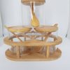 3 pcs sugar set with bamboo lid.